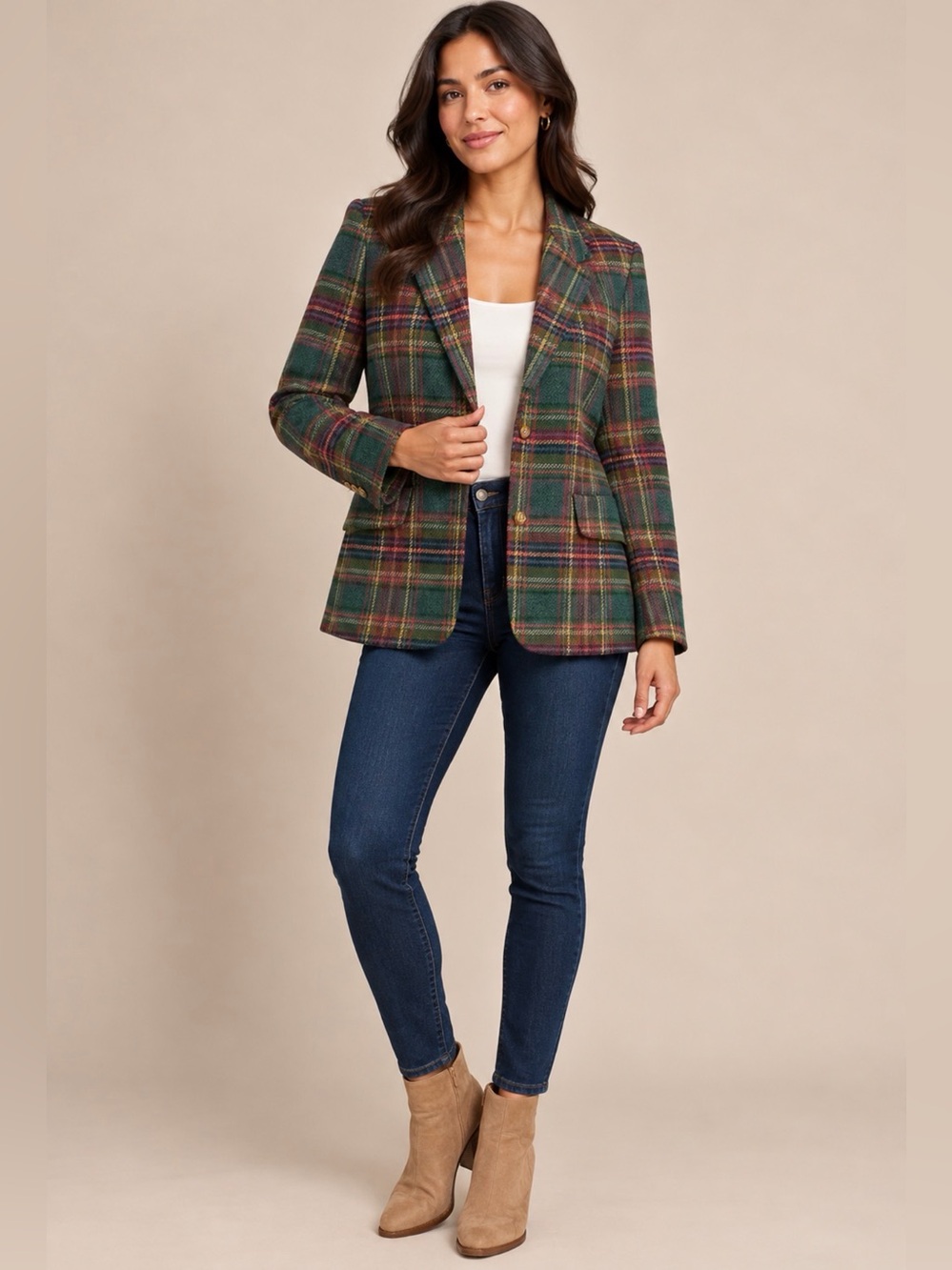 Vintage Wool J.G. Hook Plaid Wool Blazer Size 10